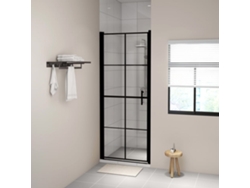 Puerta De Ducha De Vidrio Templado Negro 91x195 Cm