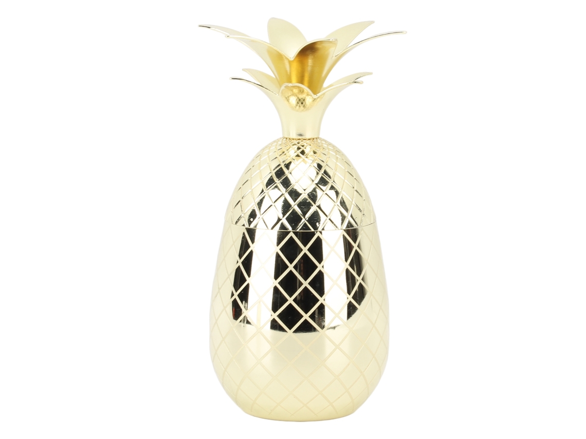 Vaso Con Forma De Piña De 500 Ml De Acero Inoxidable Con Tapa. Vaso Versátil Para Beber, Color Plata.