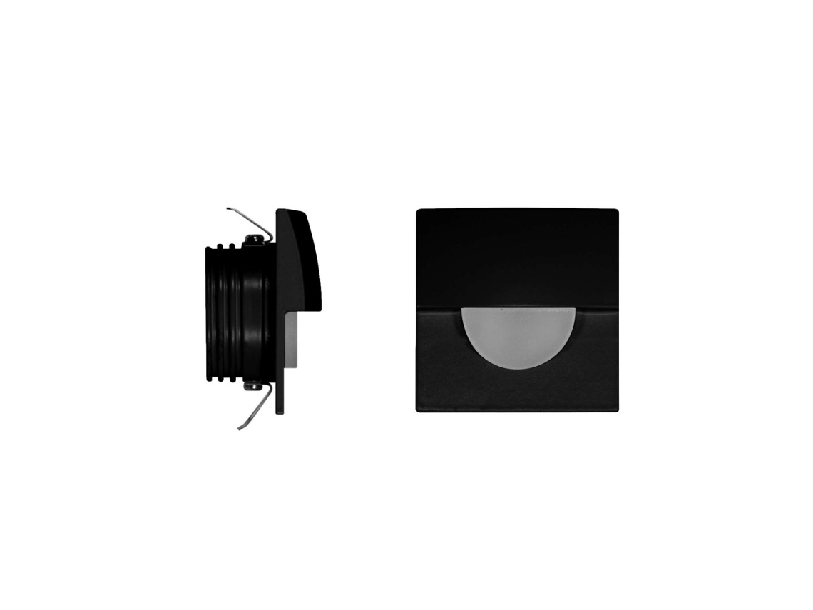 Foco empotrable LED Beneito Faure de 2 W, luz cálida de 3000 K, 120°, cuadrado, negro