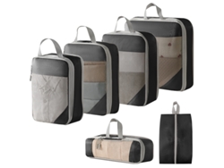 Conjunto De Bolsas Organizadoras Para Malas, Com Bolsas Para Sapatos, Pacote Com 6 Chrui (preto)
