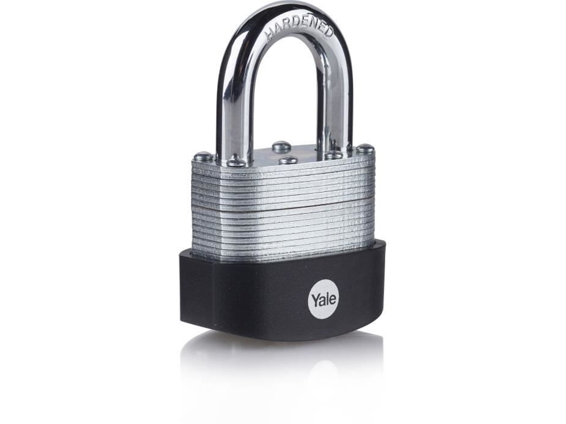 Candado Yale de acero laminado para exteriores de 50 mm, alta resistencia a la intemperie