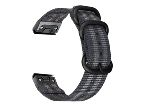 Correa de acero inoxidable 22mm tres bucles para Garmin Fenix 7/6 Pro/Forerunner 935/945 - negro/gris