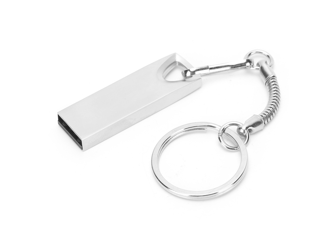 Memoria Usb 2.0 De Metal Mini Portátil Con Anillo Triangular Grande 64g Suministros De Computadora Plata