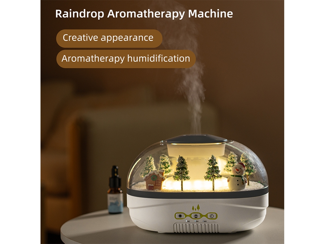 Difusor de aroma Raincloud, 400 ml, ultrasónico por goteo con 7 modos de luz nocturna. Mdug