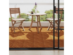 Baldosas De Terraza 10 Uds Madera Maciza De Acacia 30x30 Cm