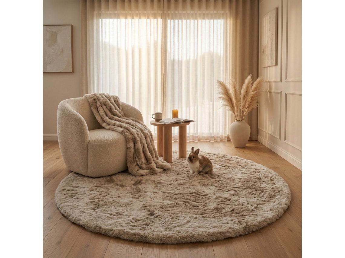 Consilio Concept Alfombra De Piel Sintética Cloud Super Soft 160x160 Cm Beige
