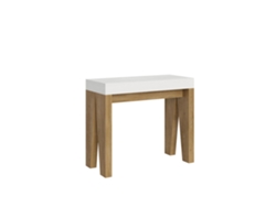 Consolas Naxy Mix Small Extensible hasta 196 cm ITAMOBY (90 x 40 x 77 cm - Paneles de Melamina - Fresno Blanco-Roble Natural)