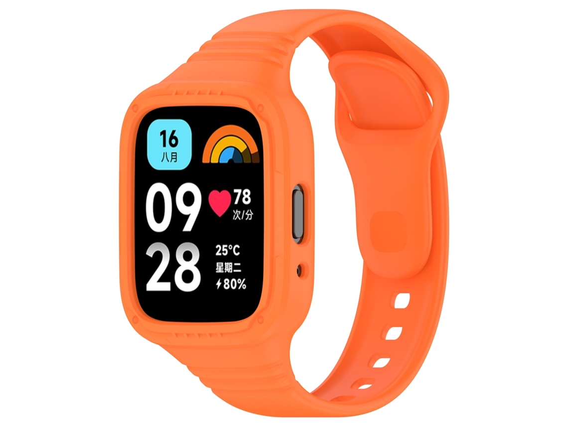 Correa de reloj inteligente para Redmi Watch 3 Correa de reloj de silicona completamente cerrada integrada activa (naranja)