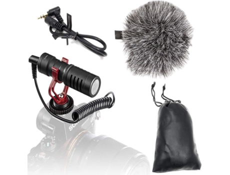 Micrófono de video universal con soporte antiviento Deadcat para iPhone Android Smartphones Canon EOS Nikon DSLR Cámaras y videocámaras GELLDG