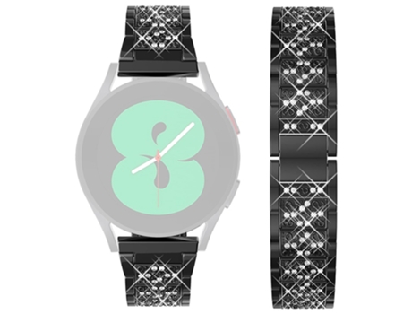 Correa de aleación de aluminio 22mm decoración de diamantes de imitación de tres cuentas de liberación rápida para Samsung Galaxy Watch3 45mm/Huawe...