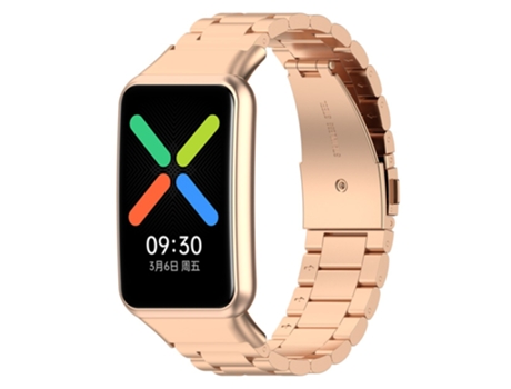 Correa de acero inoxidable 3 cuentas para Oppo Watch Free - oro rosa