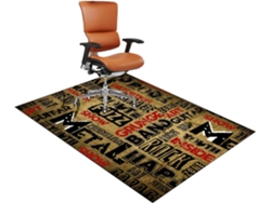 Tapete Cadeira Protetor Piso Escritório 90 X 140 Cm Tecido Azulejo Laminado Parquet Azul Gamer/tapete