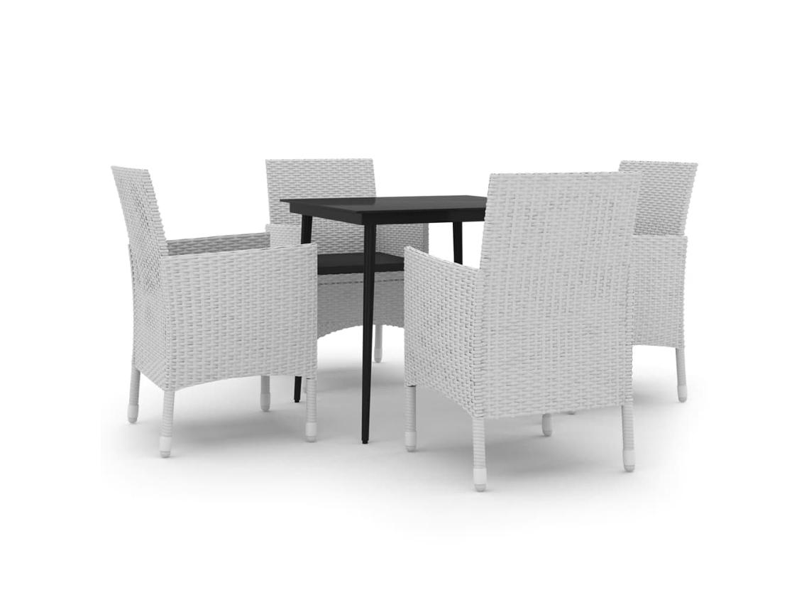 Maison Exclusive - Set Comedor De Jardín 5 Pzas Y Cojines Ratán Sintético Y Vidrio