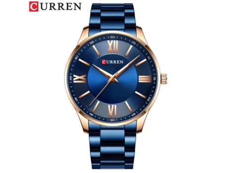 Relojes analógicos para hombre, reloj de pulsera resistente al agua para hombre, relojes de pulsera de cuarzo, carcasa rosaazul LUUCOZK