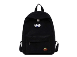 Mochila moderna de pana para estudiantes y viajeros, mochila multifuncional para uso diario, mochila escolar, negra.