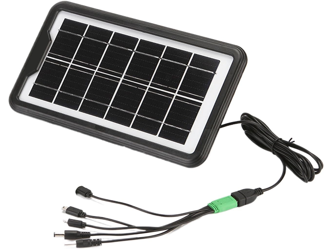 Cargador De Teléfono Con Panel Solar Para Exteriores De 5 Puertos