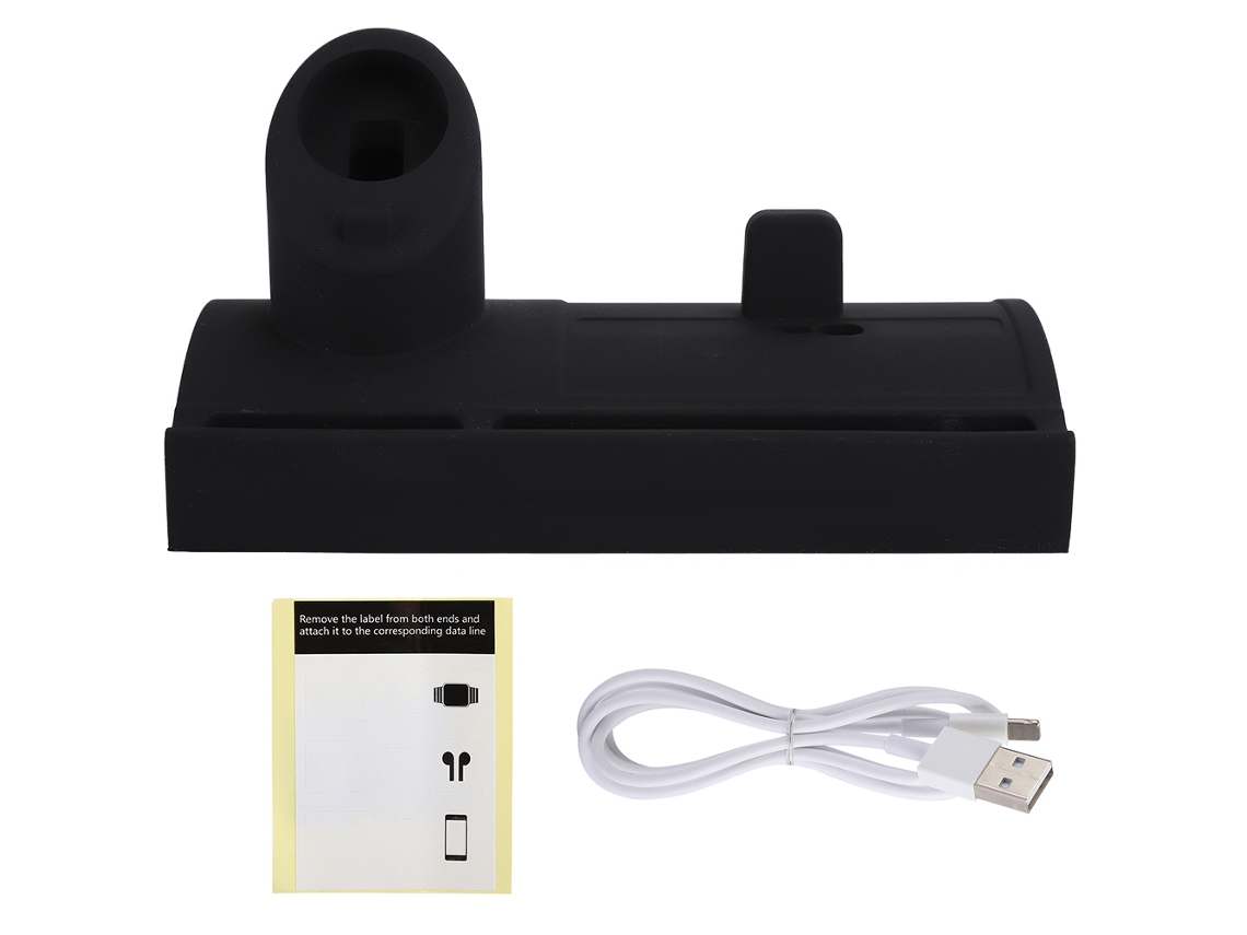 Base De Carregamento Silicone Para Iwatch5/iphone11 Pro Max Suporte De Mesa Aparador De Cabos