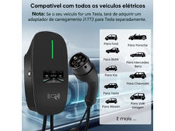 Cargador De Pared Para Vehículos Eléctricos De 7 Kw Y 32 A – 6 Metros, Nivel 2, Wifi + App + Rfid – Compatible Con Todos Los Vehículos Eléctricos