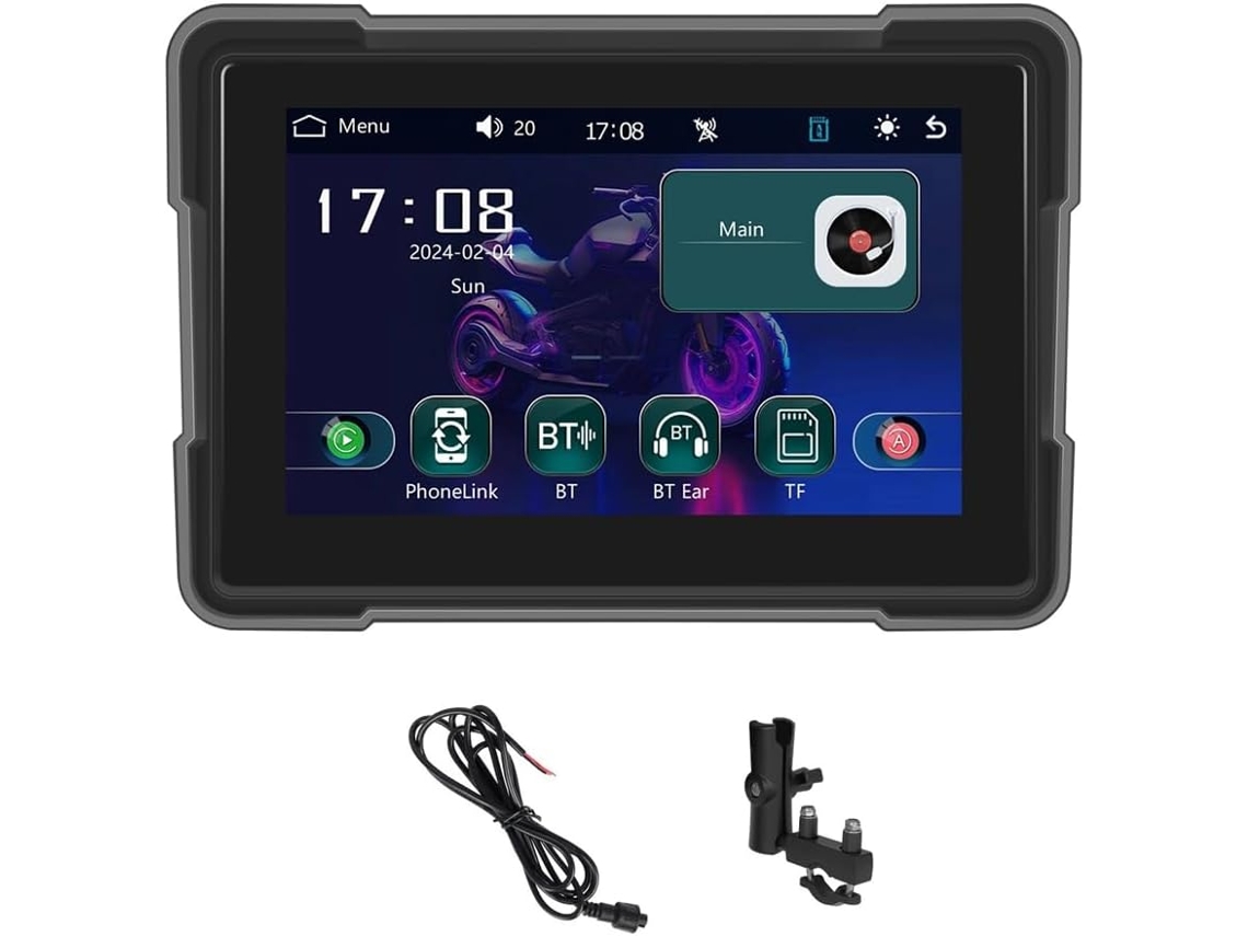 Cámara Para Motocicleta De 5 Pulgadas Sin Carplay Ni Android Auto, Reproductor Inteligente Portátil, Pantalla Dvr Resistente Al Agua.