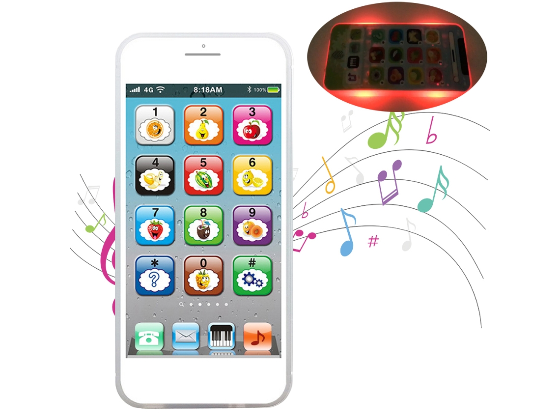 Teléfono de juguete para bebés 2026 con música, juguete educativo para aprender inglés, regalo para niños y bebés.