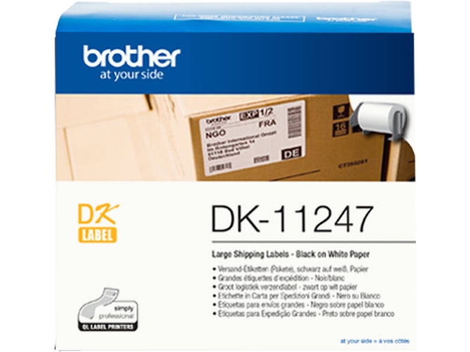 Cinta Laminada BROTHER DK-11247 Negro sobre Blanco