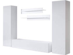 Conjunto de Muebles de TV MÓVEIS BONITOS Luke 3 (Blanco - 260x40x165 cm)