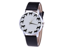 Reloj De Pulsera De Cuarzo Con Correa De Cuero Pu Unisex Zhoulianfa T416-yx Negro