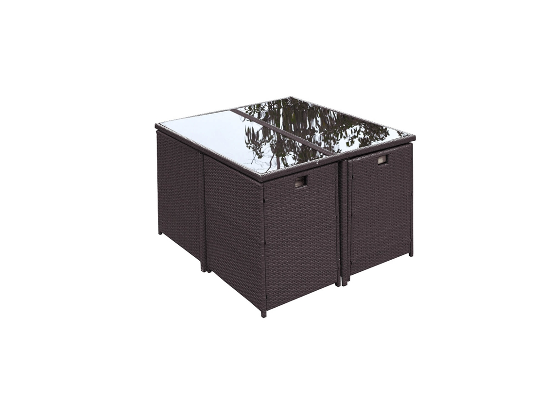 Conjunto de Jardín CONCEPT U Florida (Marrón y Blanco - Metal - 110x110x73 cm)