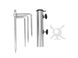 Pino De Parasol De Aço Com 4 Dentes Para Jardim Camping Piquenique Suporte Para Guarda-chuva No Solo