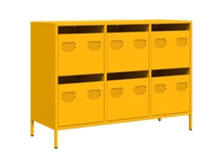 Maison Exclusive - Aparador Acero Laminado Frío Amarillo Mostaza 101,5x39x73,5 Cm