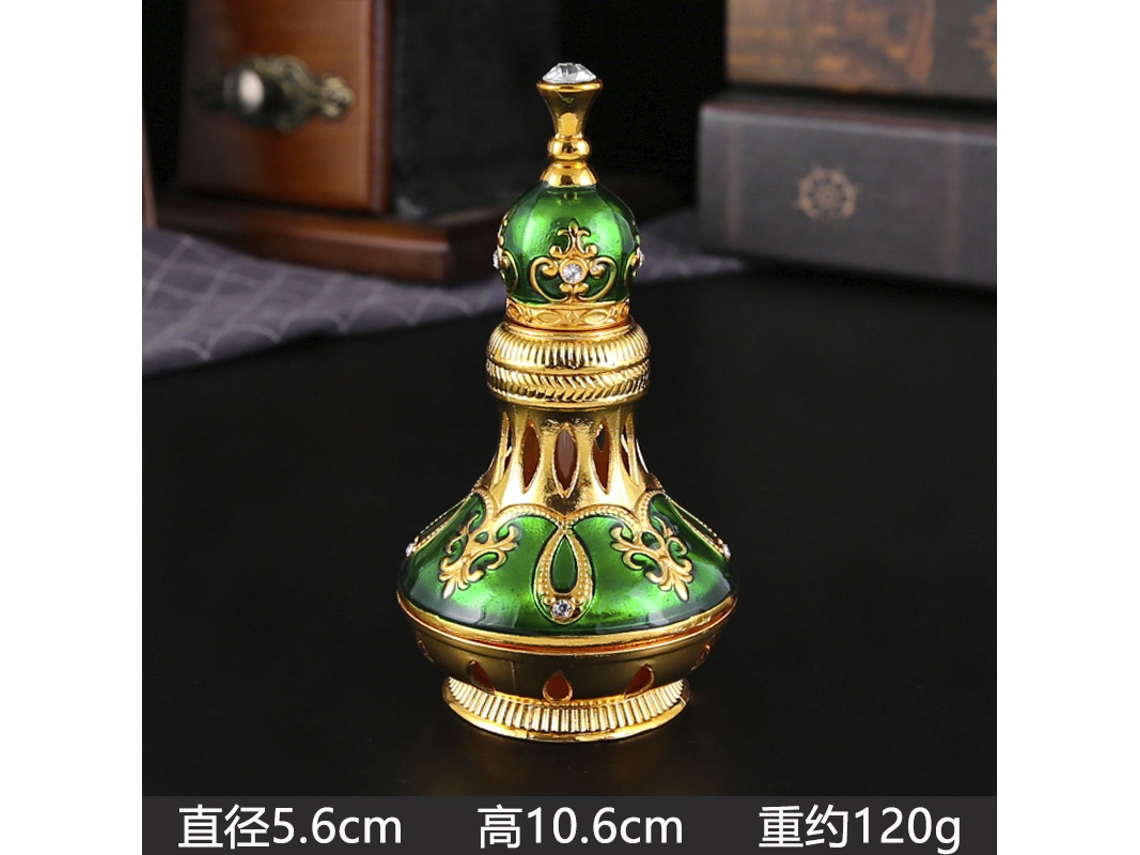 (verde Dorado) Frascos Dispensadores De Perfume De Vidrio Exquisitamente Decorados