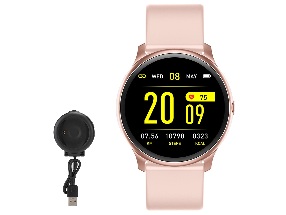 Pulsera Inteligente (monitoreo De Frecuencia Cardíaca, Monitoreo Del Sueño) Pulsera Inteligente Con Pantalla Redonda Kw19 De Nueva Moda, Monitor De Presión Arterial Y Podómetro