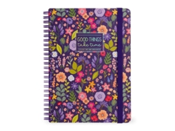 Cuaderno A4 con espiral y rayas de flores Legami
