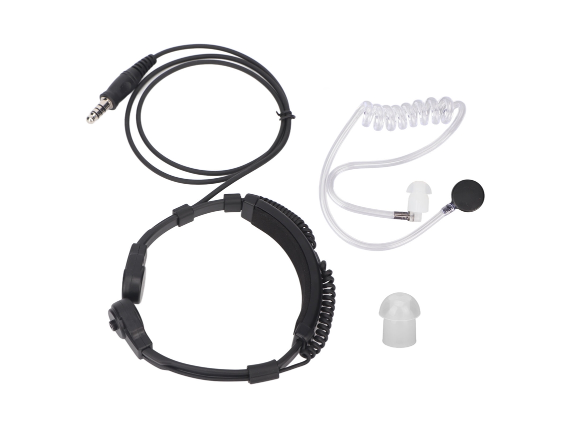 Auriculares Con Micrófono De Garganta Y Tubo Acústico Retráctil Para Baofeng, Kenwood, Yaesu Y Motorola.