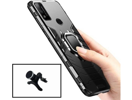 Kit Funda y Soporte Huawei P40 Lite 5G Military Defender Negro