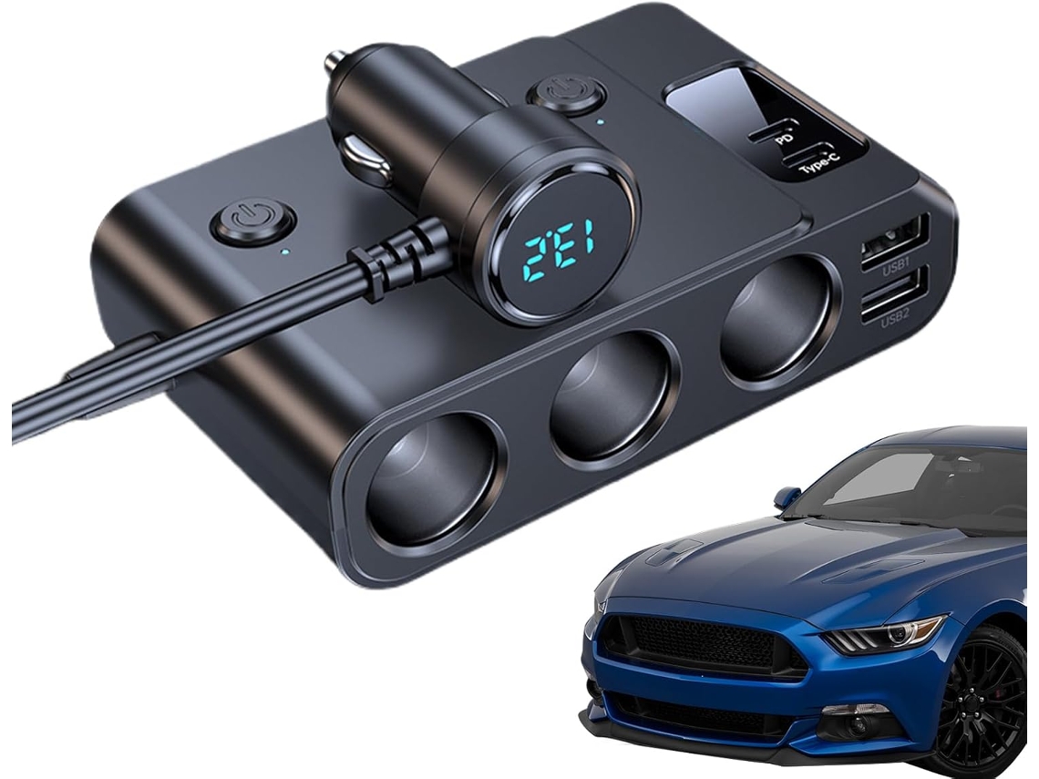 Adaptador USB para cargar teléfonos móviles en el coche, seguro para viajes y acampadas. SFUSHOS