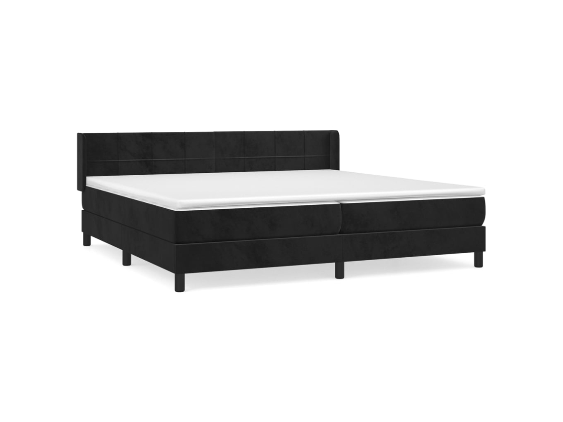 Maison Exclusive - Cama Box Spring Con Colchón Terciopelo Negro 200x200 Cm