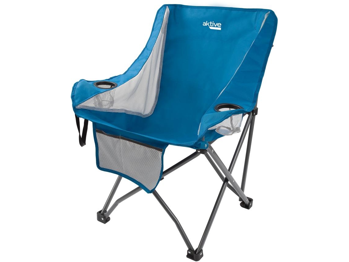 Silla Plegable de Campismo AKTIVE (Azul)