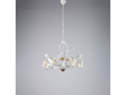 Cesto - Araña Shabby De Hierro Lacado Blanco 5 Luces 142 - Ø65 - Bl274-5-bco