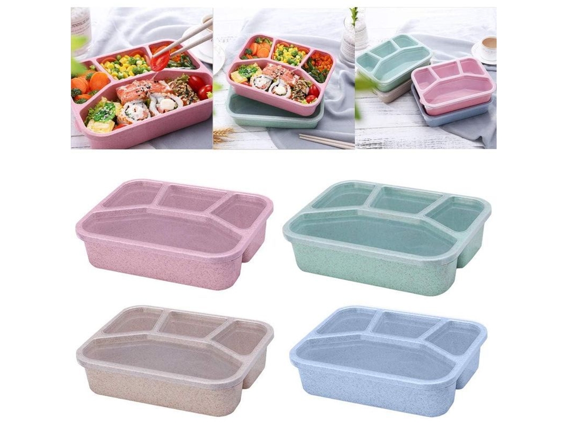 2026da-caja Bento 1000ml Reutilizable Plástico Con Compartimentos Herméticos Para Comida Escolar Trabajo