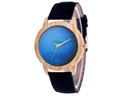 Reloj De Pulsera Unisex De Cuarzo Con Correa Vaquera - Regalo De Moda Negro