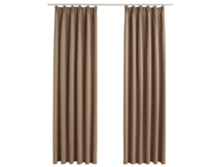 Maison Exclusive - Cortinas Opacas Con Ganchos 2 Piezas Gris Topo 140x245 Cm