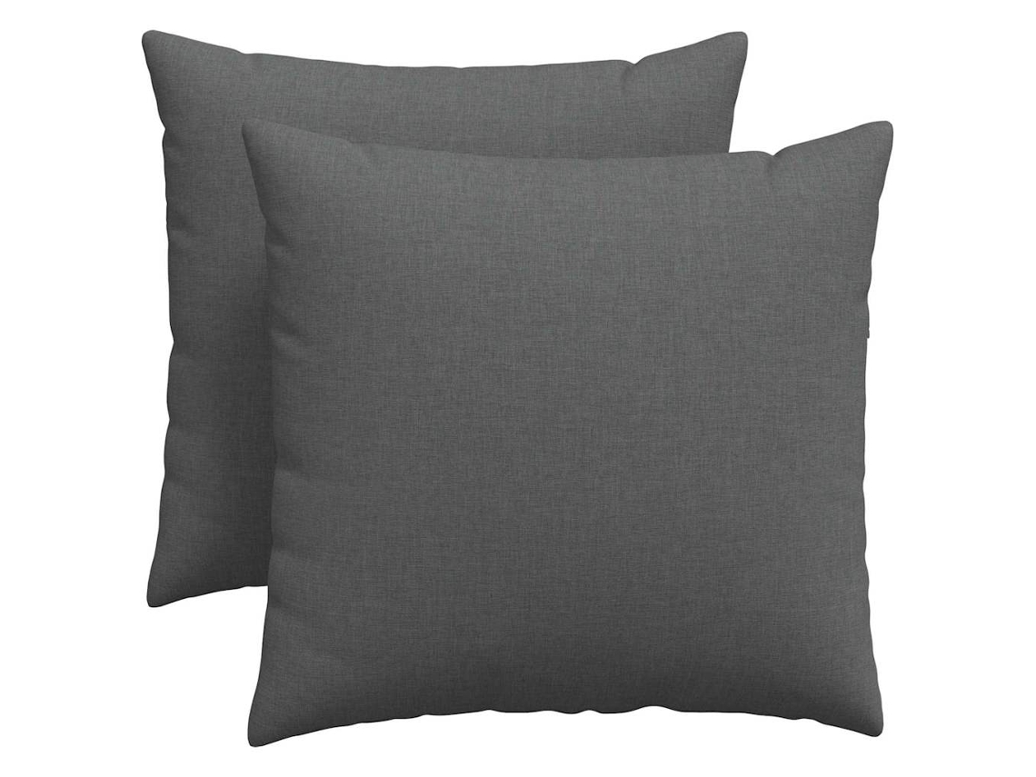 Cojines De Sofá 2 Uds Gris Oscuro 50 X 50 Cm Tela