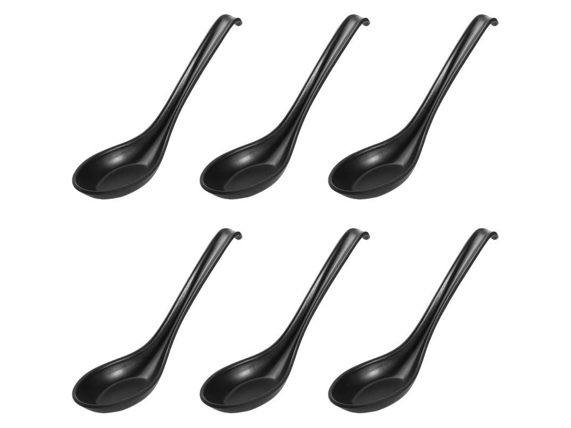 Juego De 6 Cucharas De Sopa Y Arroz De Melamina Estilo Japonés