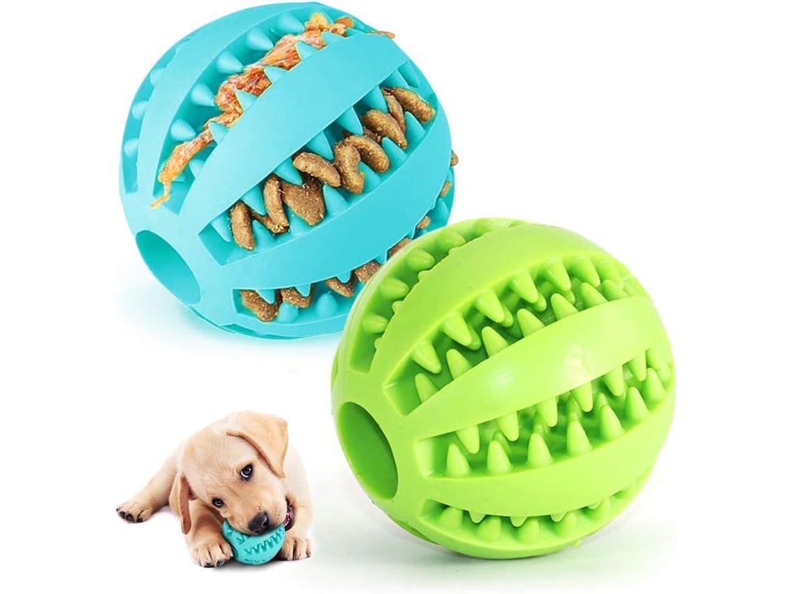 pelotas de juguete para perros, pelota de goma para masticar para perros, juguete resistente a mordeduras no tóxico, pelota de juguete de entrenamiento de rompecabezas interactivo IQ para perros peque