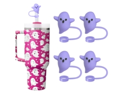 KOFIHETY Tapa Canudos de Fantasma, 4 Unidades, Silicona, Compatibles con Stanley Cup 30 40 oz, Accesorios Divertidos para Vasos