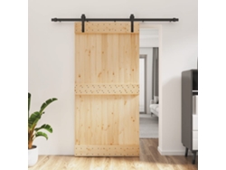 Puerta corredera con herrajes 100x210 cm Madera maciza de pino LOVELY HOME