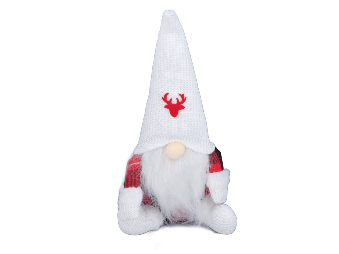 Adorable muñeco de gnomo navideño con traje a cuadros rojos y negros tipo 2