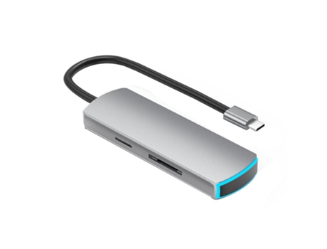 Adaptador Multifunción Tipo Hdmi Hub Convertidor Vídeo Indicador Gris