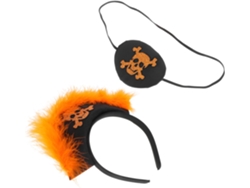 Tiara De Pirata Unissex Ciieeo Para O Halloween Com Máscara Para Os Olhos E Detalhes Em Laranja Neon, Acessório Para Cosplay.